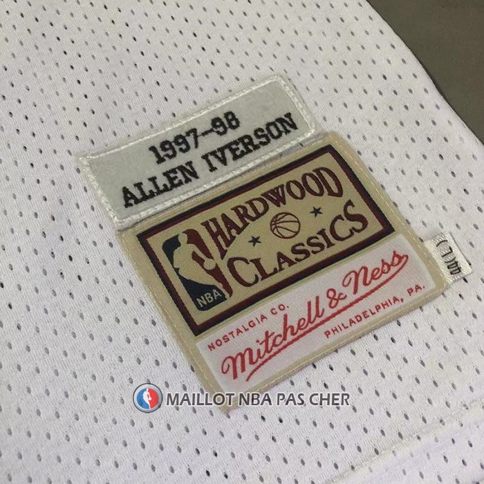 Maillot Philadelphia 76ers Allen Iverson Mitchell & Ness 1997-98 Blanc